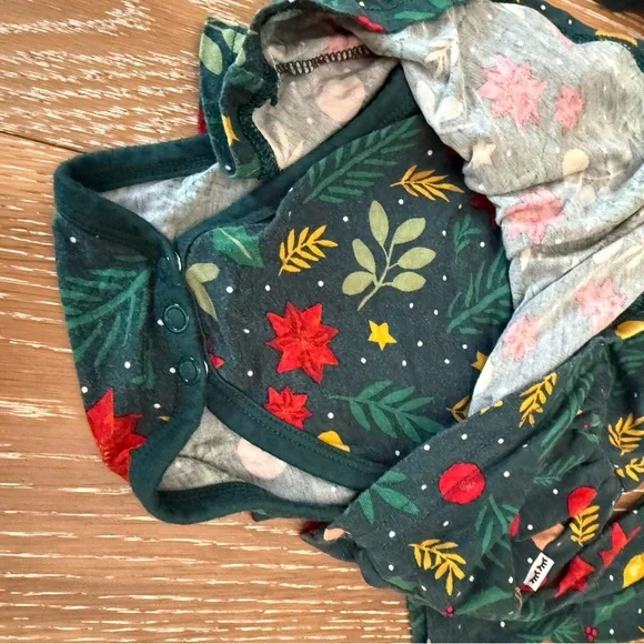 Baby girl little sleepies bamboo Christmas dress - Picture 4 of 5